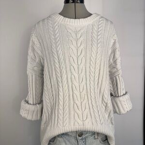 Philosophy Cream Cable Knit Sweater